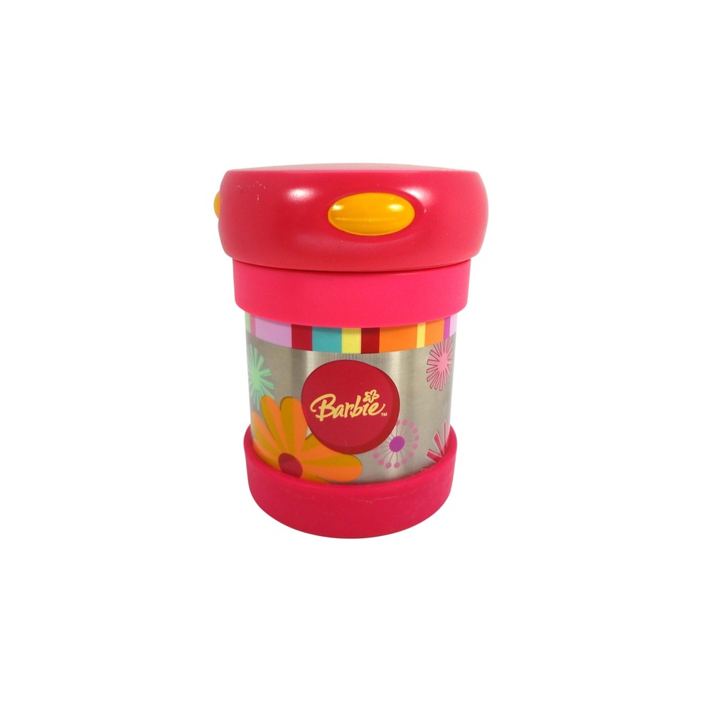 Barbie Thermos Insulated Food Jar‎ Stainless Steel Kids Childrens Pink Floral